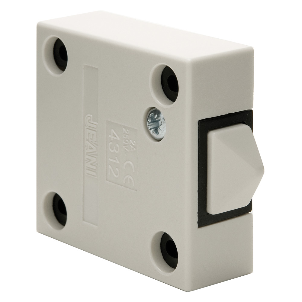 Image of Jeani 143W Push to Break Cupboard and Sliding Door Switch White