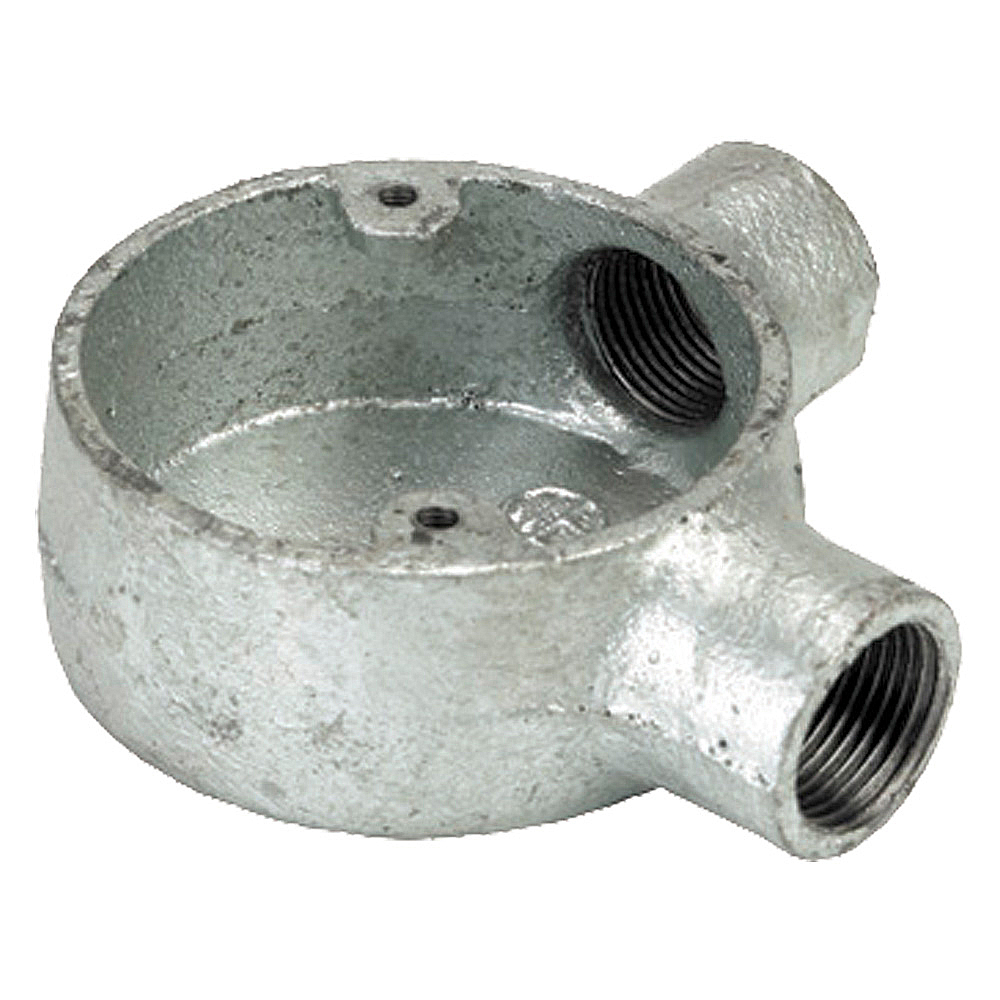 Image of 20mm Angle Box Galvanised Conduit Accessory Each