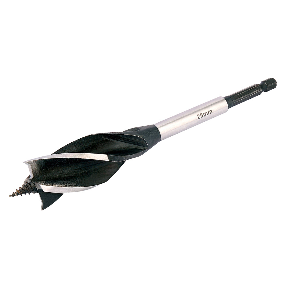 Image of Draper 35128 Wood Auger Drill Bit 25mm x 165mm 4 Fluted