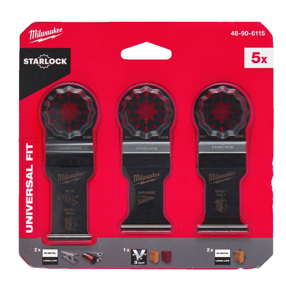 Milwaukee 5 Piece Multi-Tool Wood and Metal Blade Set