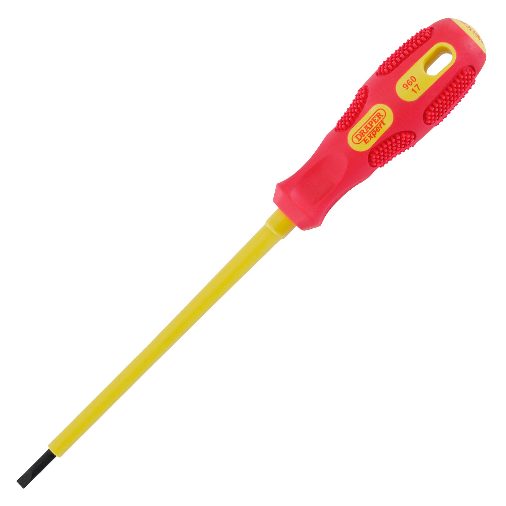 Image of Draper Flat Head Screwdriver 3.0 mm x 100mm VDE Fully Insulated