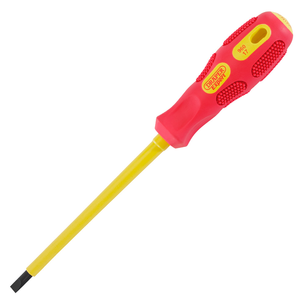 Image of Draper Flat Head Screwdriver 5.5mm x 125mm VDE Fully Insulated
