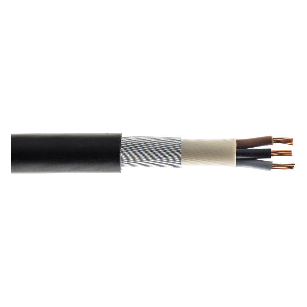 Image of 10mm 58A 6943LSH SWA 3 Core Armoured Cable XLPE LSZH BASEC 1M Cut Length