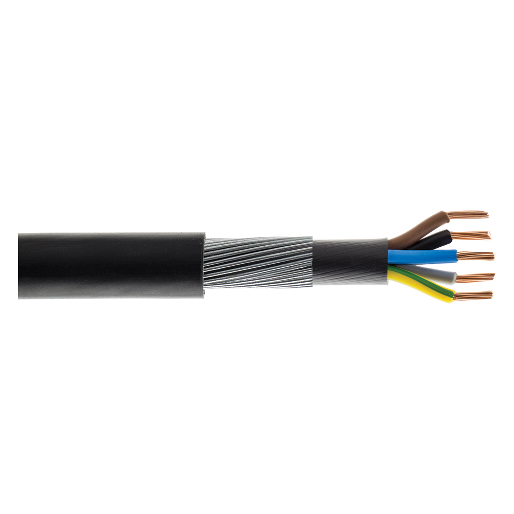 Image of 2.5mm 38A 6945LSH SWA 5 Core Armoured Cable XLPE LSZH BASEC 1M Cut Length