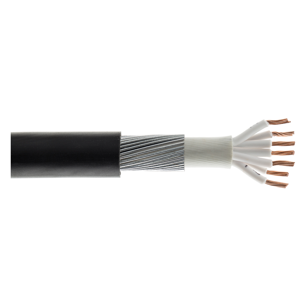 Image of 2.5mm 28A 6947XSH SWA 7 Core Armoured Cable XLPE PVC BASEC 1M Cut Length