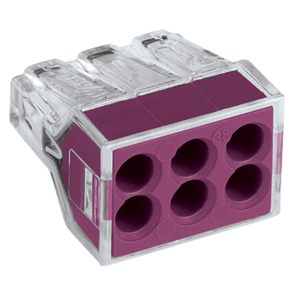 Image of Wago 773-106 Push Wire Terminal Block 1 Pole 6 Way 2.5mm 24A 50 Pack.
