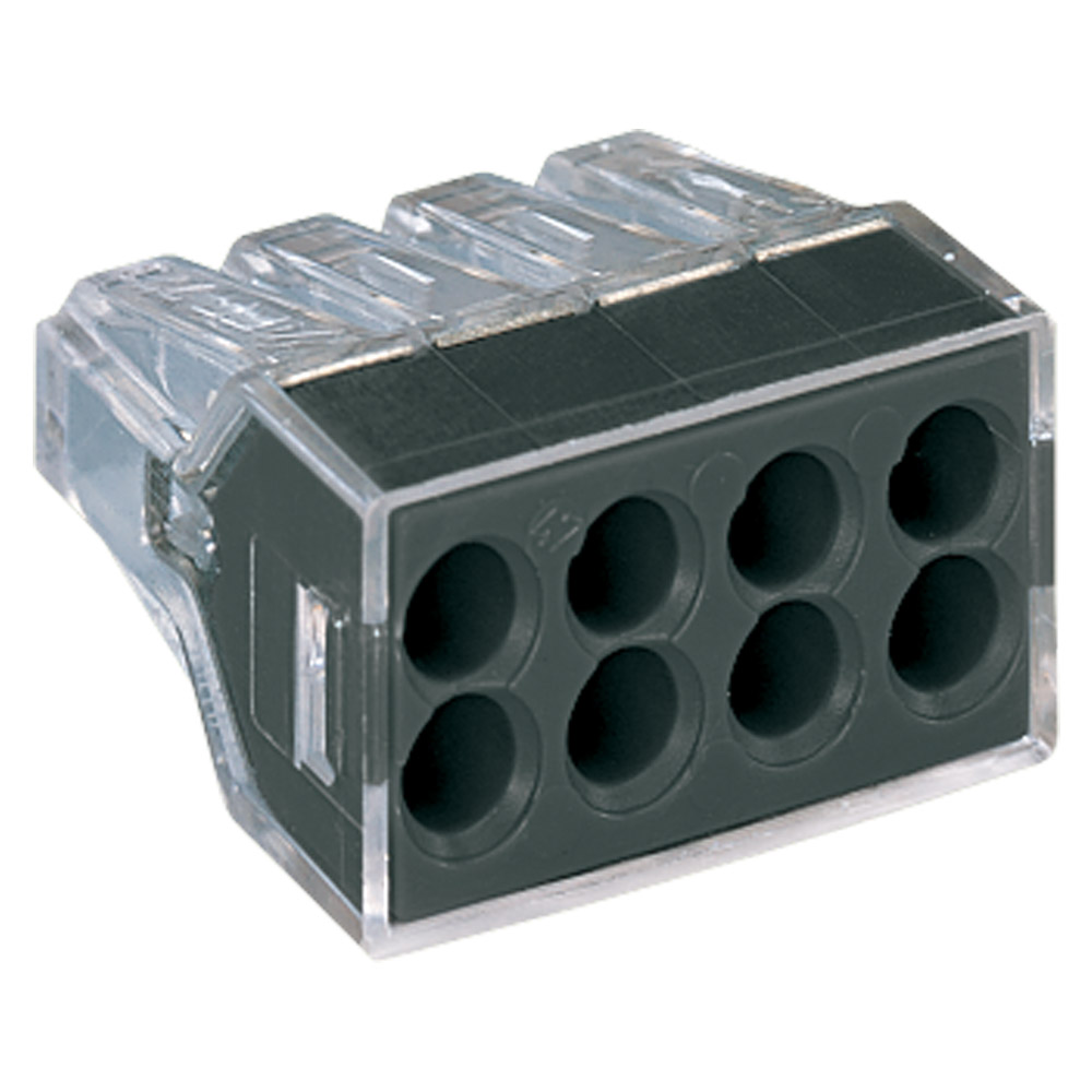 Image of Wago 773-108 Push Wire Terminal Block 1 Pole 8 Way 2.5mm 24A 20 Pack