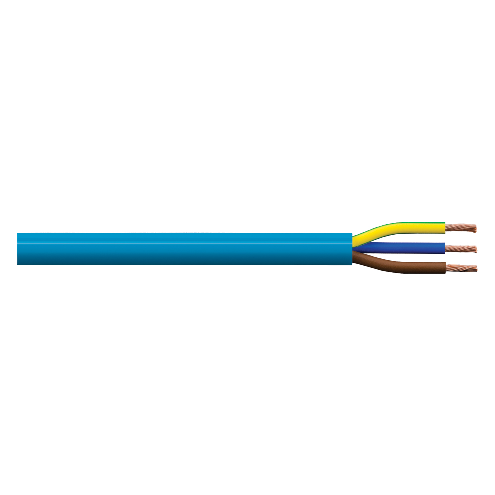 Image of 1.5mm 14A 3183A 3 Core 240V Arctic Flexible Cable Blue 1M Cut Length