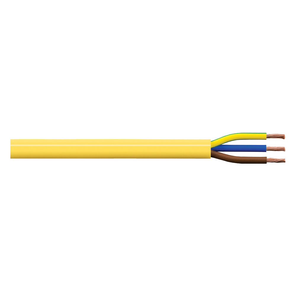 Image of 1.5mm 14A 3183A 3 Core 110V Arctic Flexible Cable Yellow 1M Cut Length