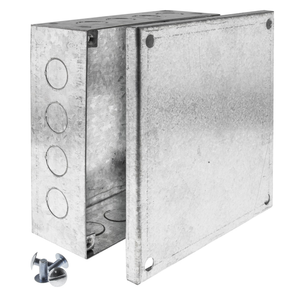 Image of Avenue Metal Adaptable Box 150x150x50mm with Knockouts Galvanised