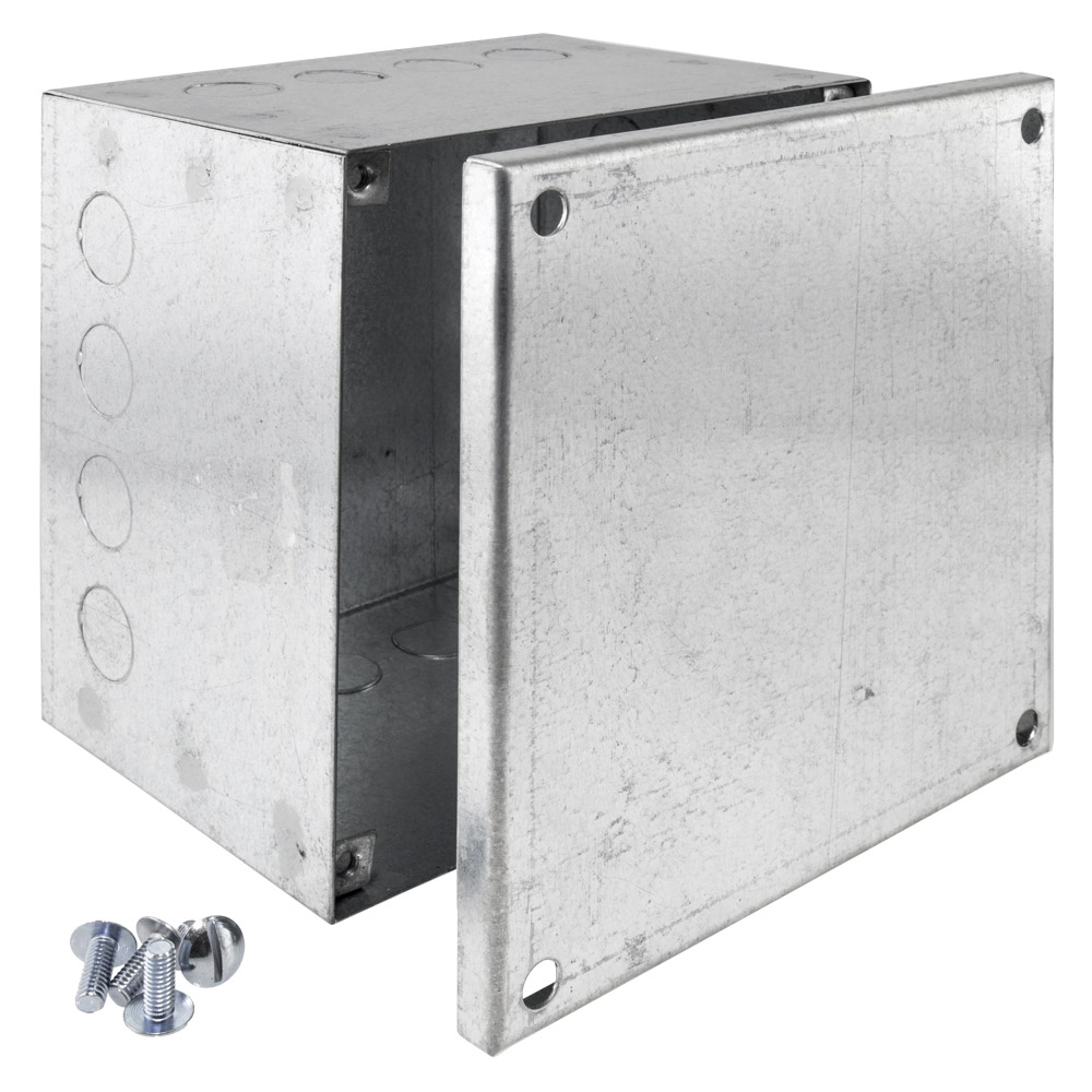 Image of Avenue Metal Adaptable Box 150x150x100mm with Knockouts Galvanised