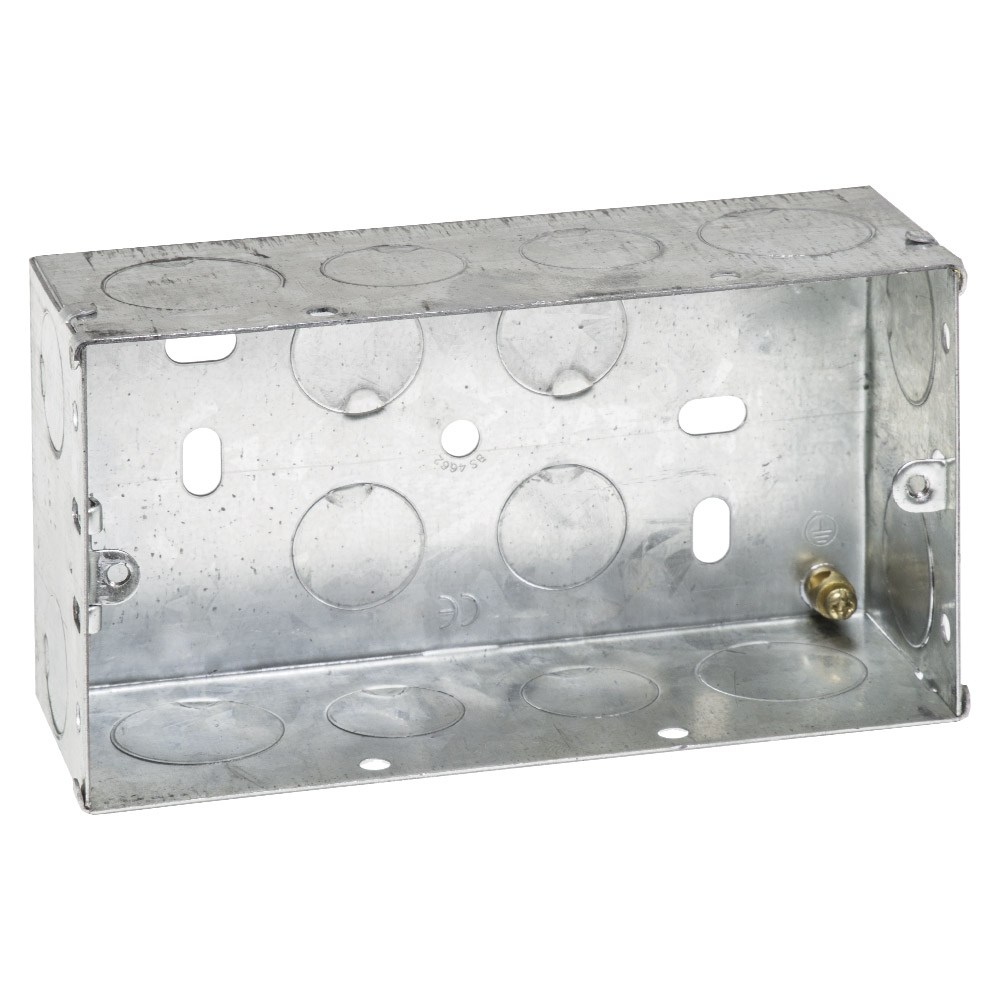 Image of Avenue Flush Metal Back Box 2 Gang 47mm Deep for a Double Plate