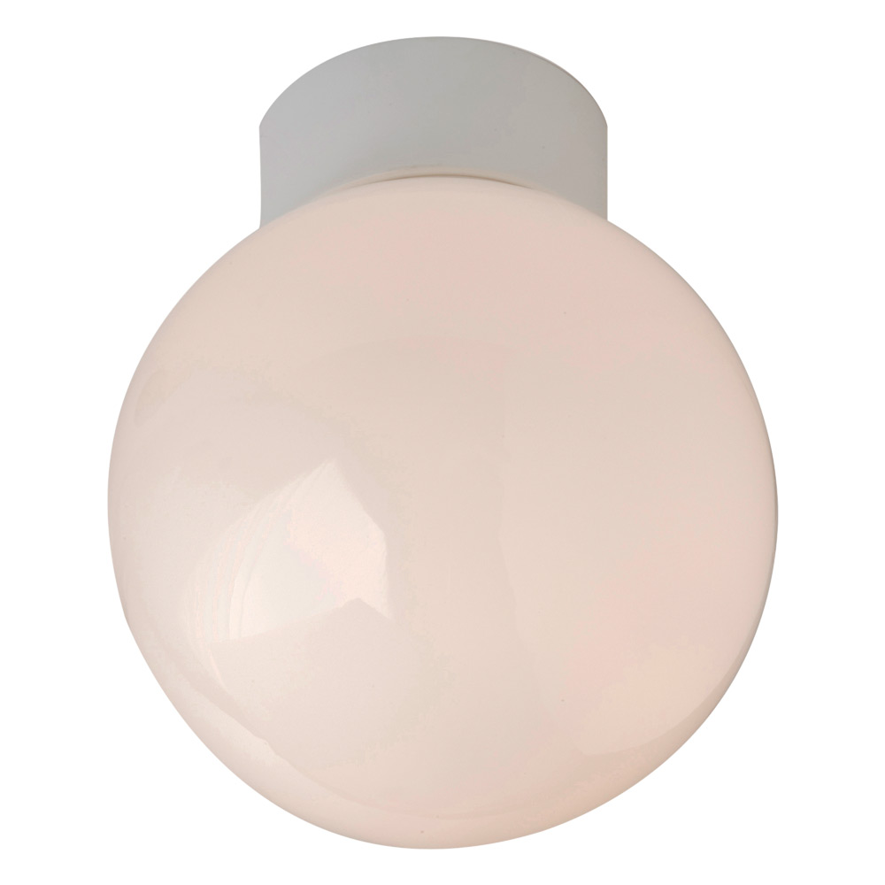Image of Avenue Bathroom Globe Light 100W B22 IP44 White Opal Glass