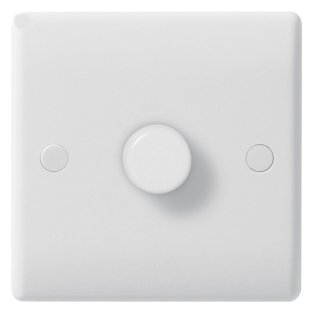 Image of Avenue Contour Push Dimmer Switch 1 Gang 400W 2 Way White