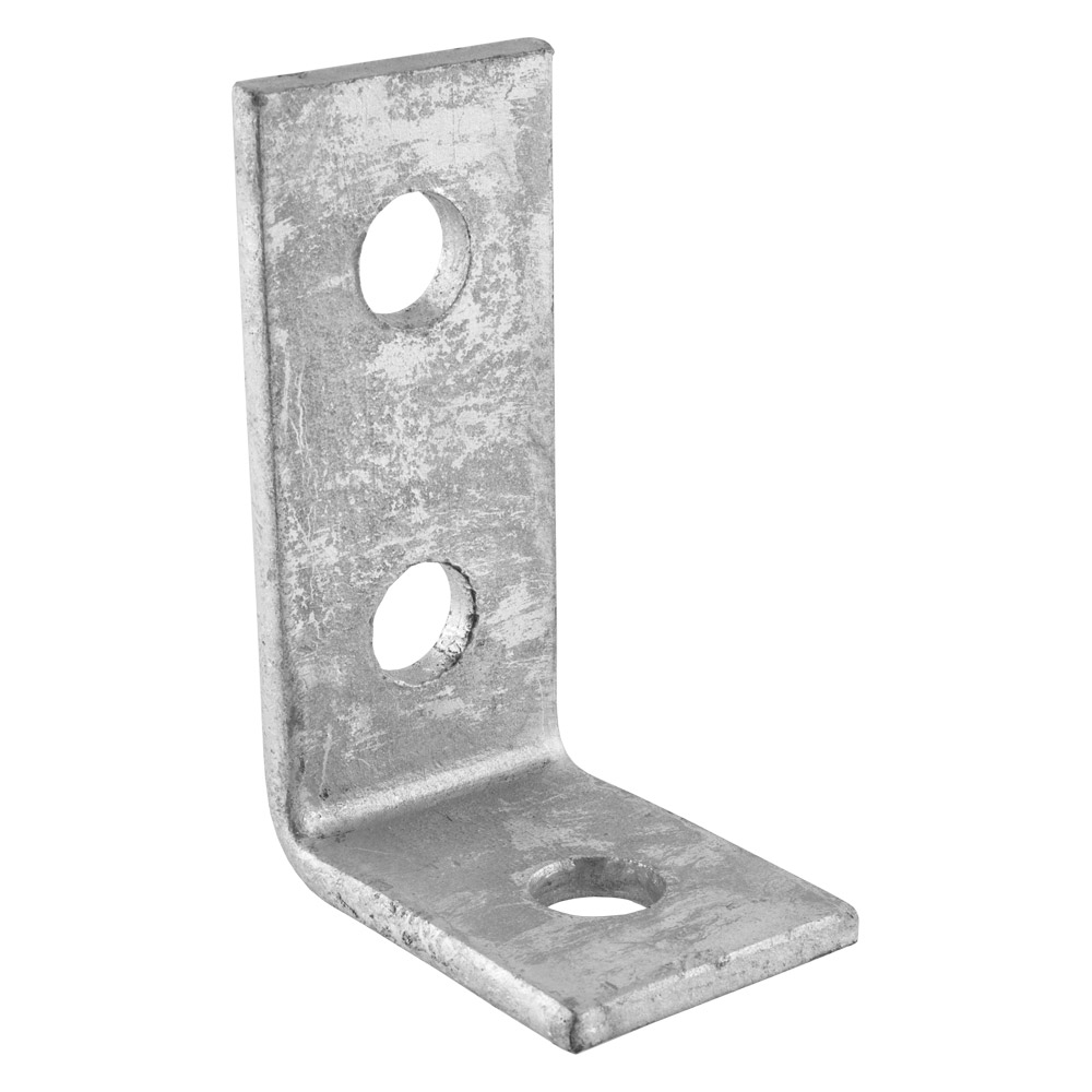 Image of Avenue Channel 3 Hole Angle Bracket 90 Degree Galvanised Each
