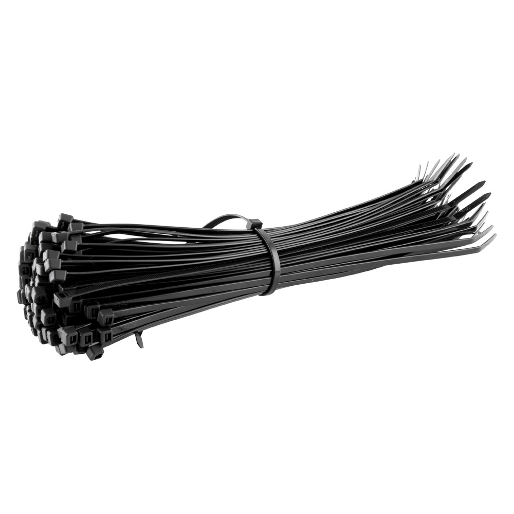 Image of Avenue Black Cable Ties 200mm Long x 2.5mm Wide Pack of 100