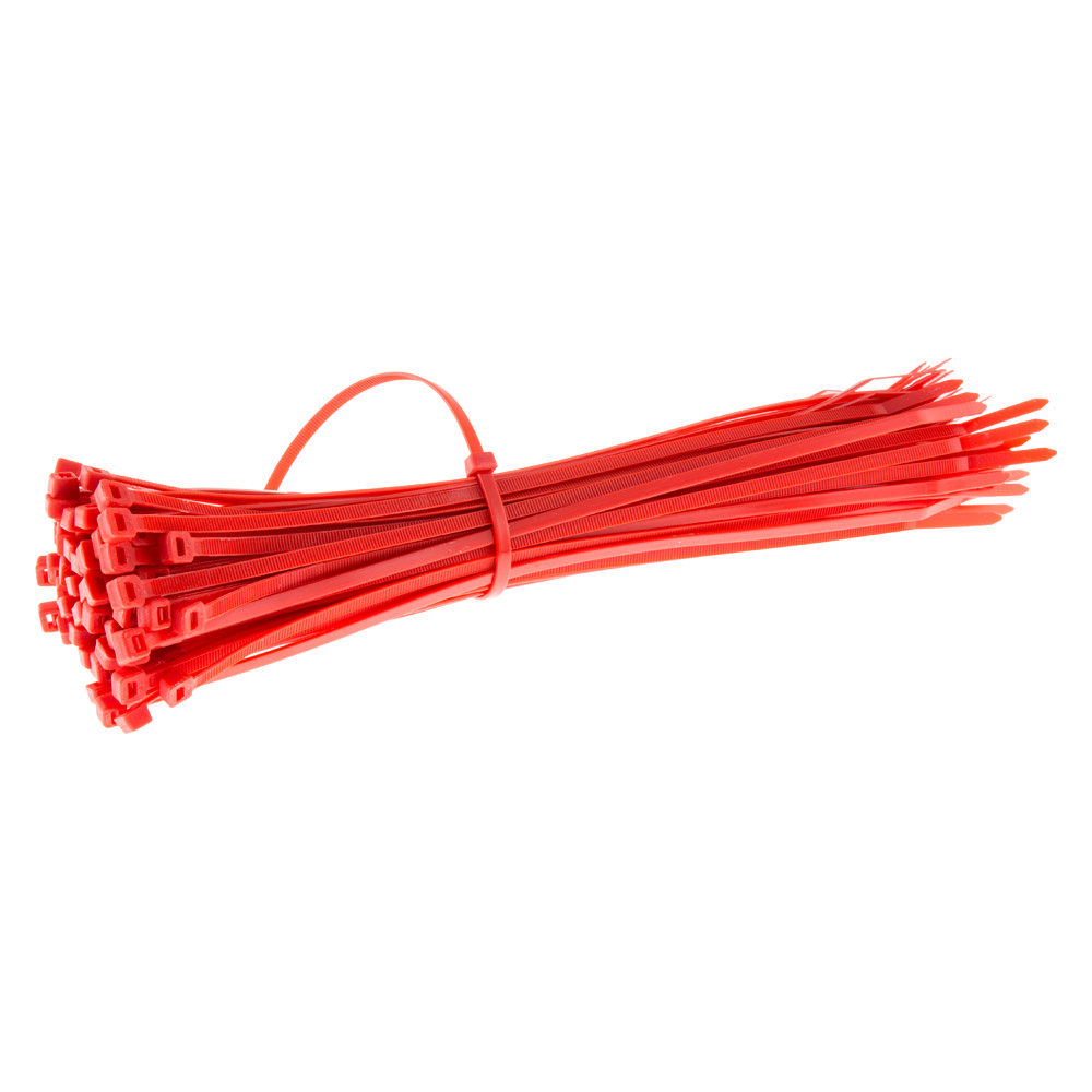 Image of Avenue Red Cable Ties 300mm Long x 4.8mm Wide Pack of 100