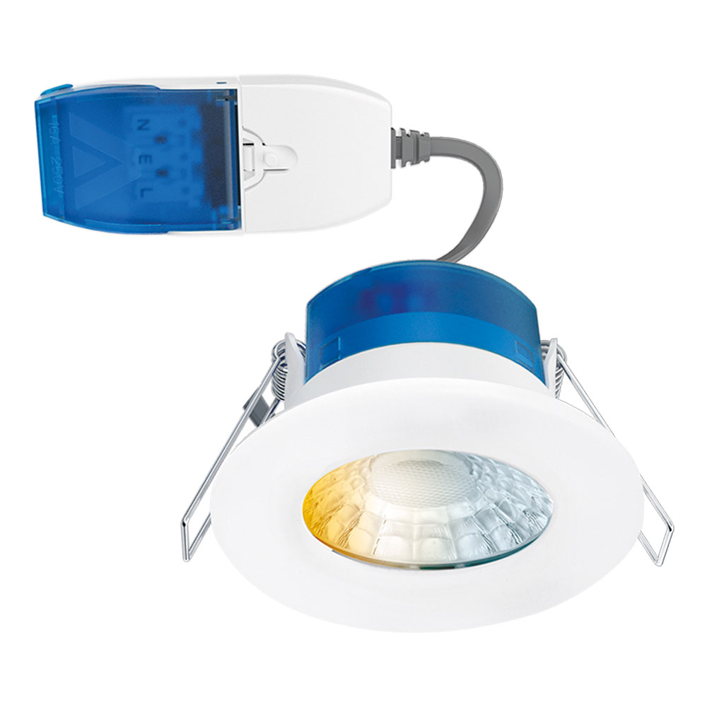 Image of Avenger FastFix Low Profile LED Fire Rated CCT and Selectable Wattage Downlight Dimmable IP65