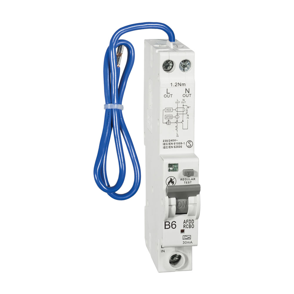 Image of Avenue 10A Class A RCBO B Curve 30mA Single Pole Combined AFDD and RCBO