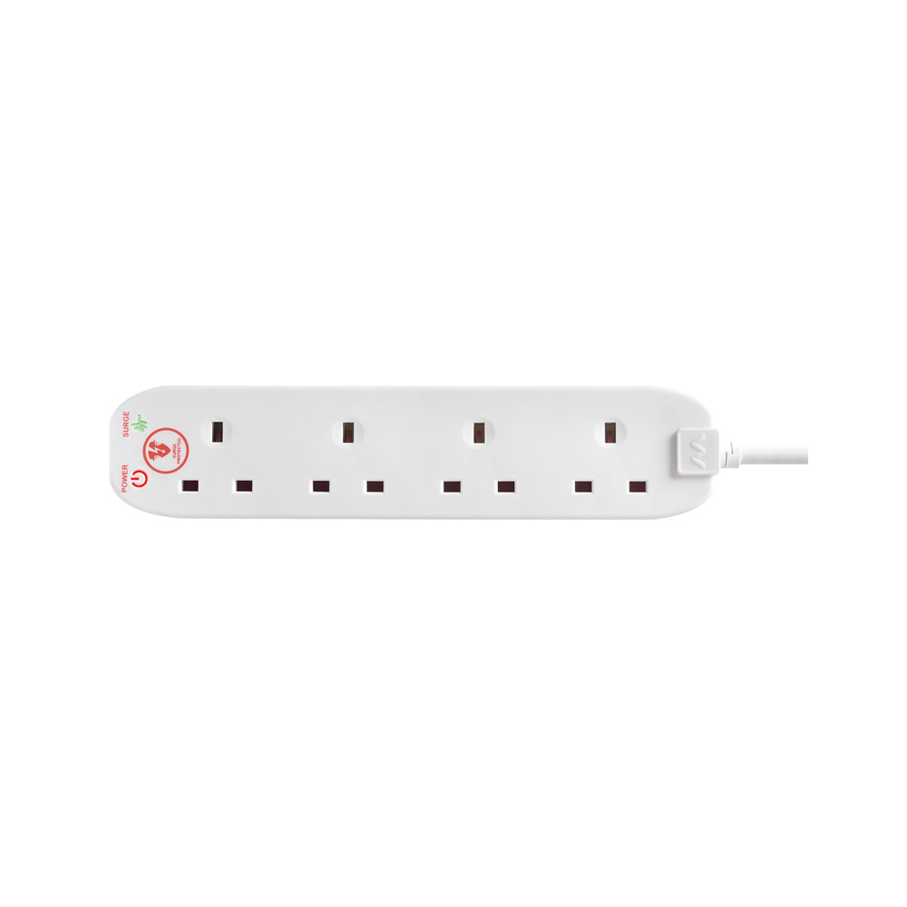 Image of Avenue 4 Gang 13A Surge Protected Extension Lead with 2 Metre Lead