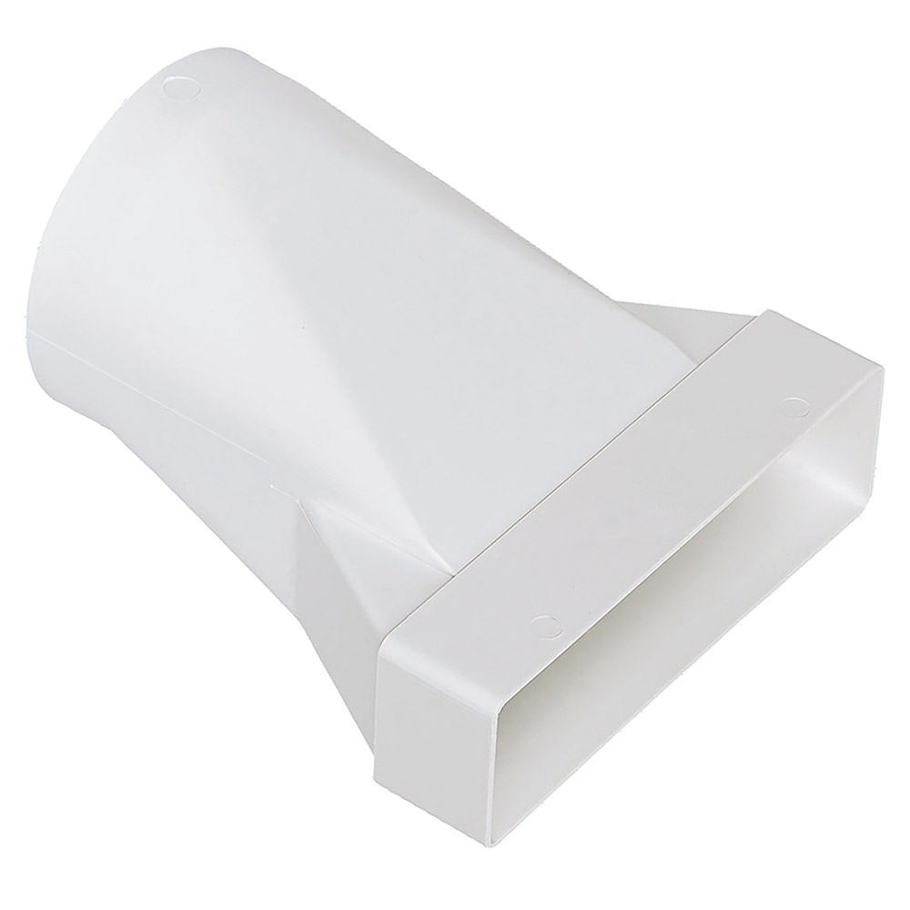 Image of Avenue Extended Round to Rectangular Adaptor 100mm 4 Inch White 54mm x 110mm