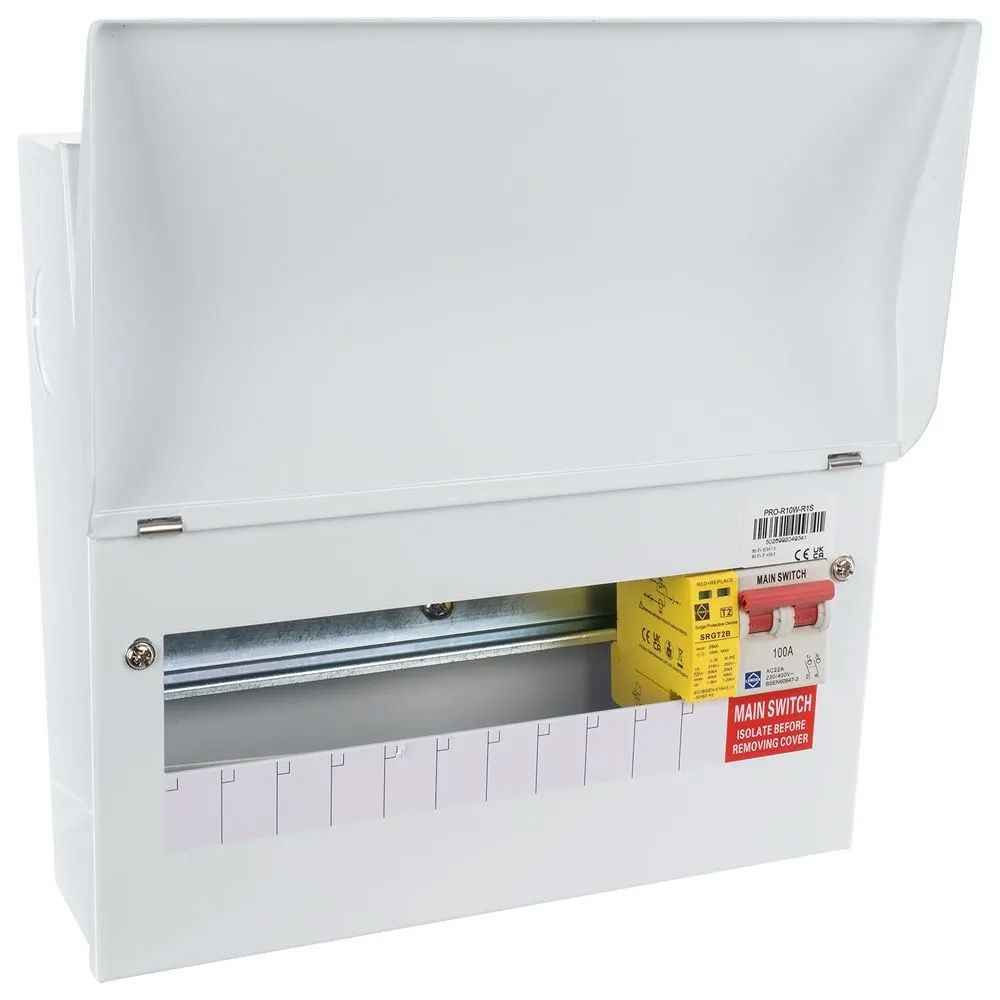 Avenue PRO Main Switch Consumer Unit Surge Protection 10 Way