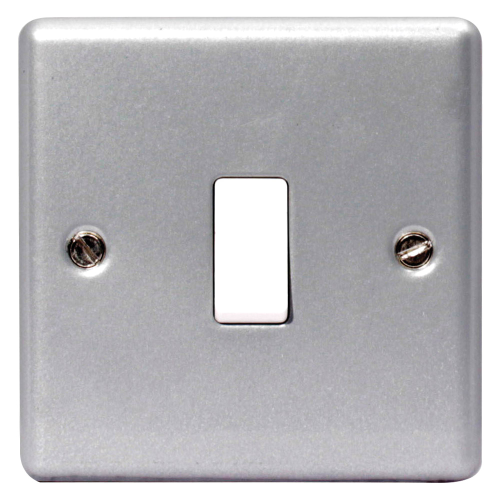 Image of Avenue Metalclad Light Switch 1 Gang 2 Way 10AX Inductive Surface Grey
