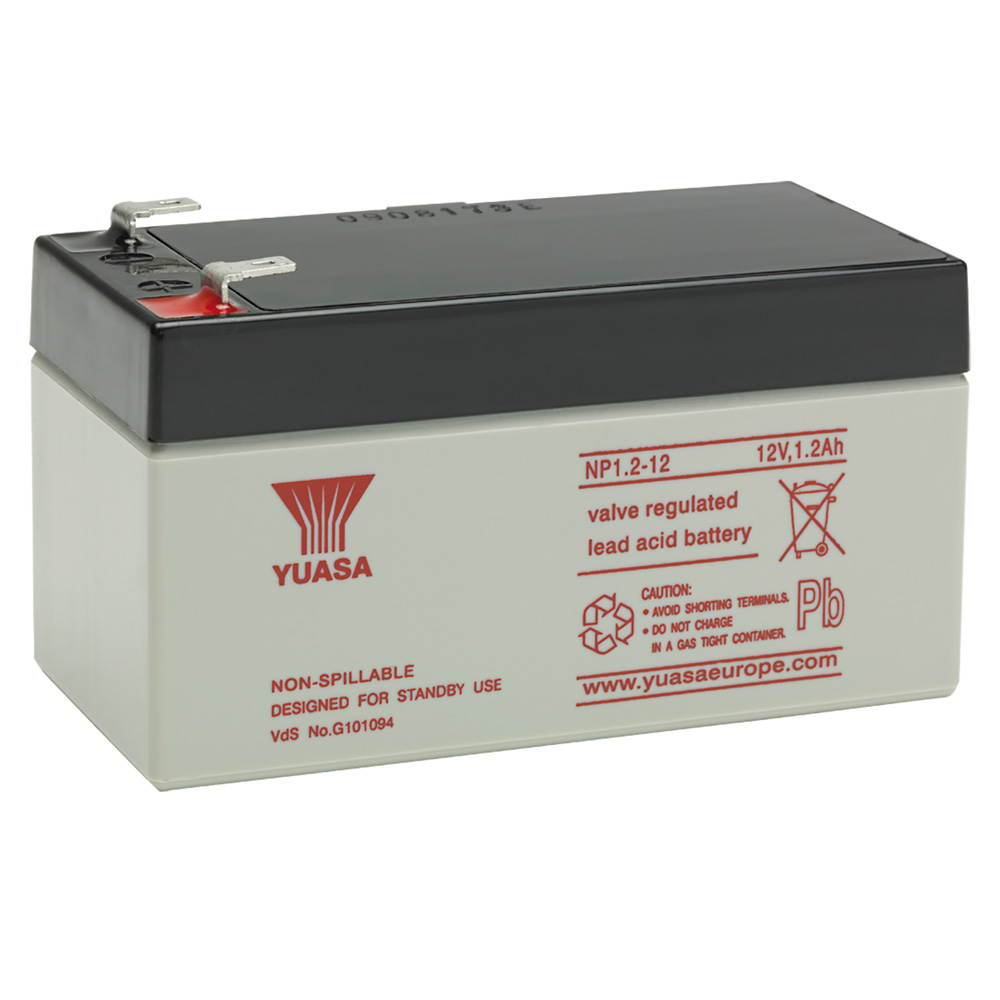 Image of Yuasa Battery 1.2Ah 12V Rechargeable Lead Acid Fire Alarm and Security