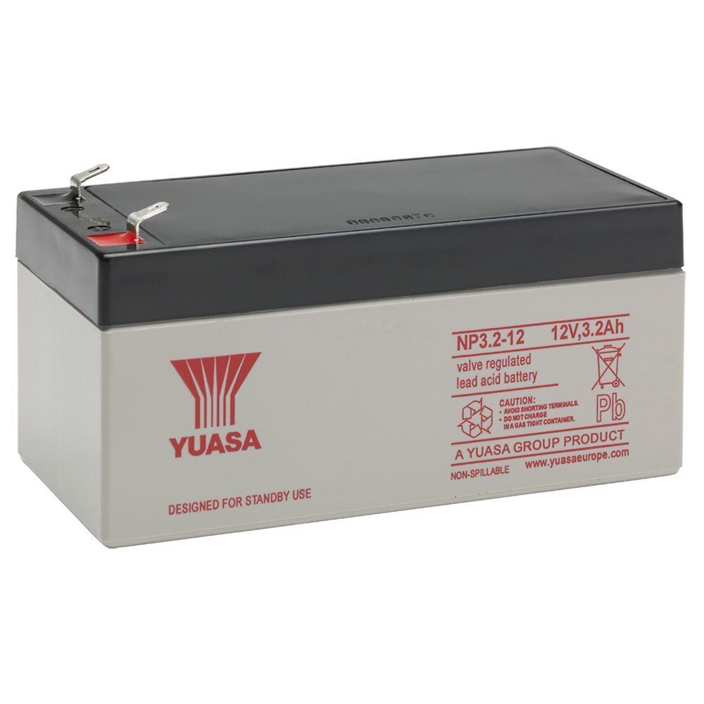 Image of Yuasa Battery 3.2Ah 12V Rechargeable Lead Acid Fire Alarm and Security