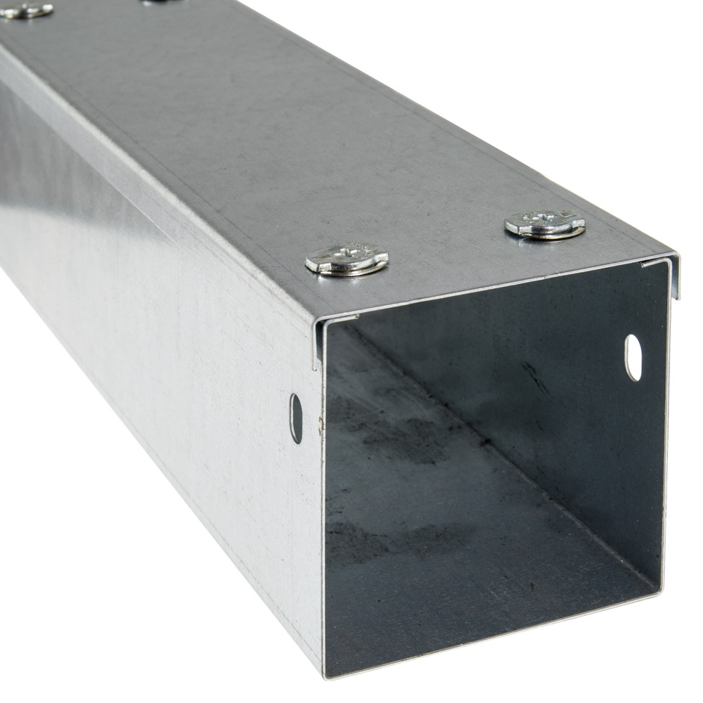 Image of Avenue Metal Cable Trunking 75x75mm Galvanised with Lid 3M Length
