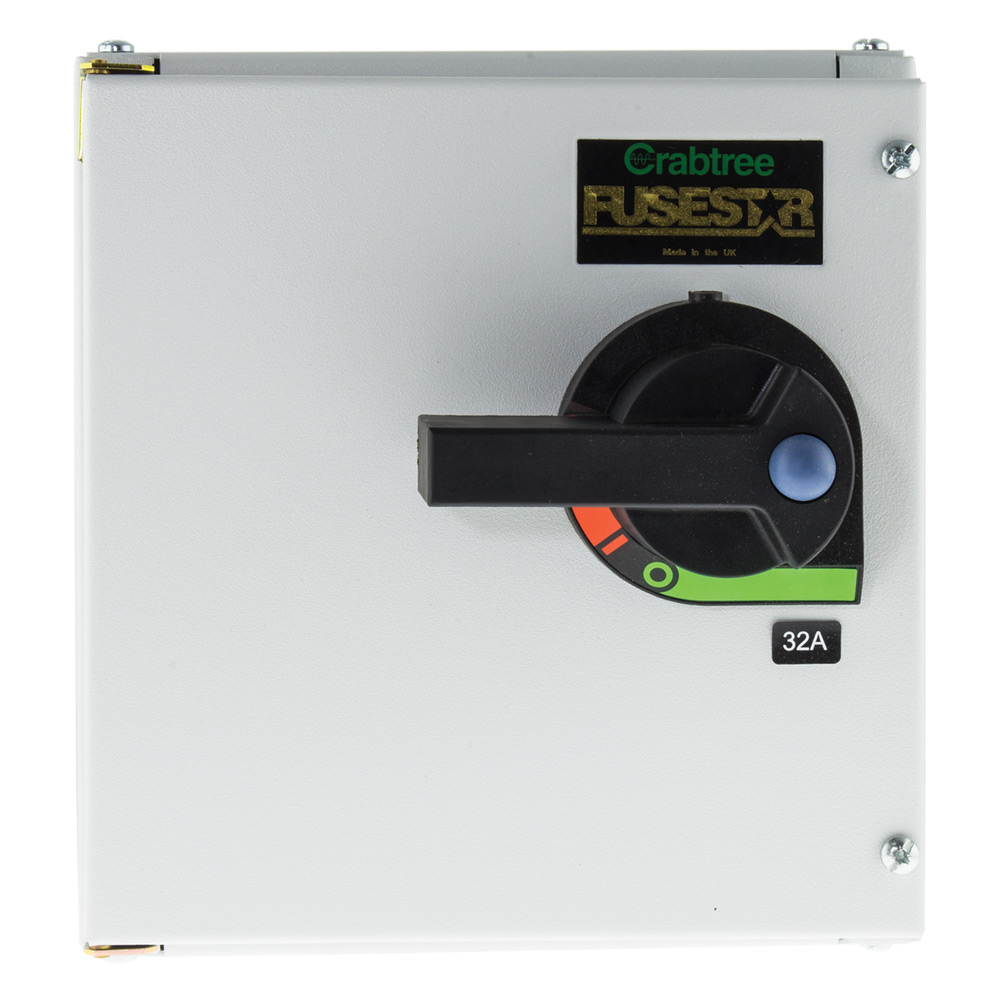 Image of Avenue Switch Fused Isolator 32A SPN 415V Grey Metal Enclosure