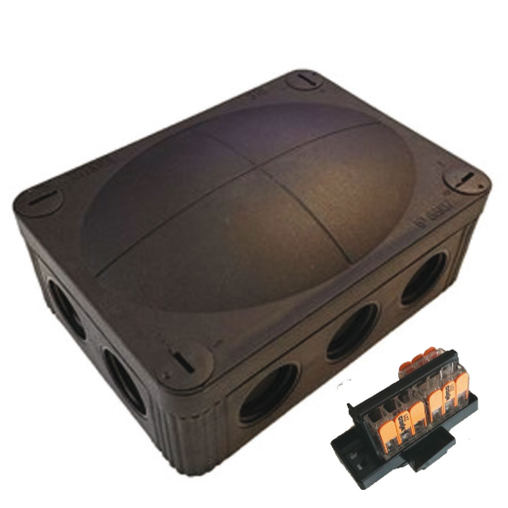 Image of Avenue Junction Box 7 Entries 95mm Waterproof IP66/IP677 Black