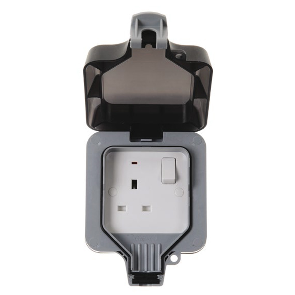 Image of Avenue Storm Outdoor Socket 1 Gang Double Pole 13A IP66