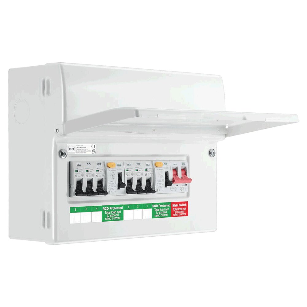 Image of BG CFUDP16606A 6 Way High Integrity Consumer Unit 1 x 100A Main Switch