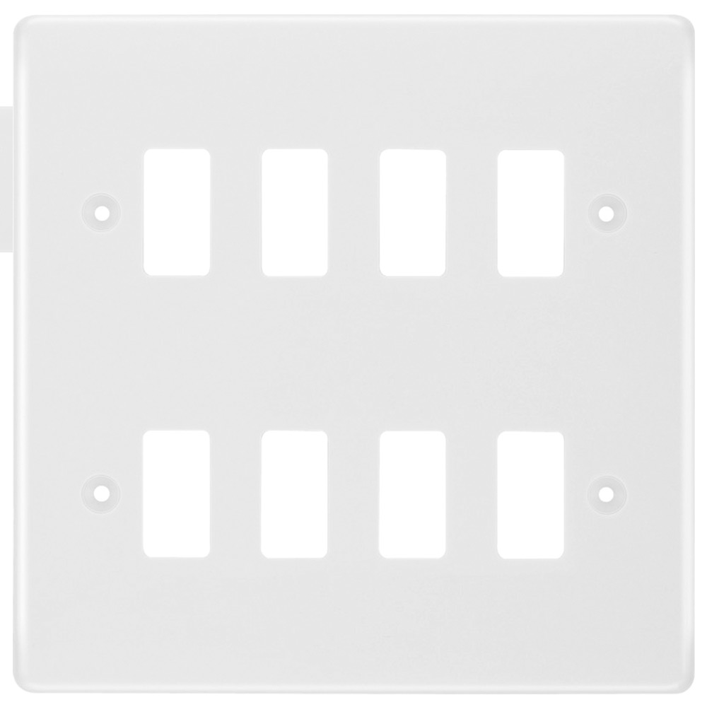 Imge of BG Electric R88 Grid Module Front Plate 8 Gang White