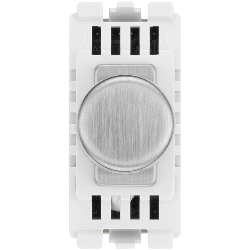 Image of BG Electric RBSDTR Push Dimmer Switch 5-100W LED 2 Way Brushed Steel