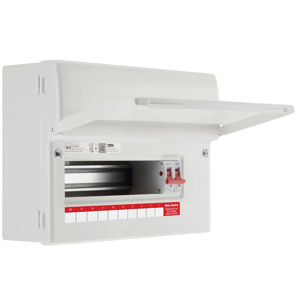 BG Fortress Main Switch Incomer Metal Consumer Unit 10 Way