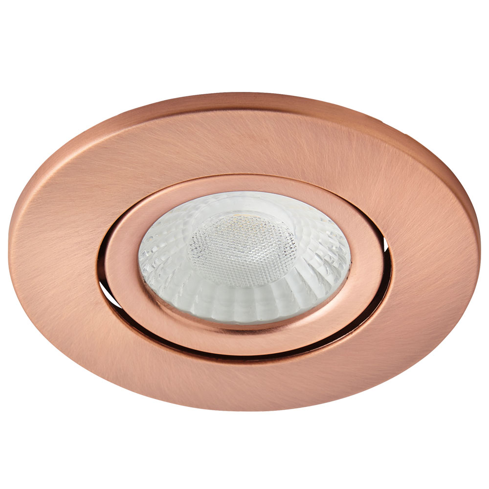 Image of Forum Como LED Fire Rated Dimmable Downlights 5W Tilt 4000K Copper