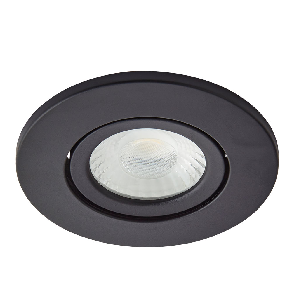 Image of Forum Como LED Fire Rated Dimmable Downlights 5W Tilt 4000K Satin Black