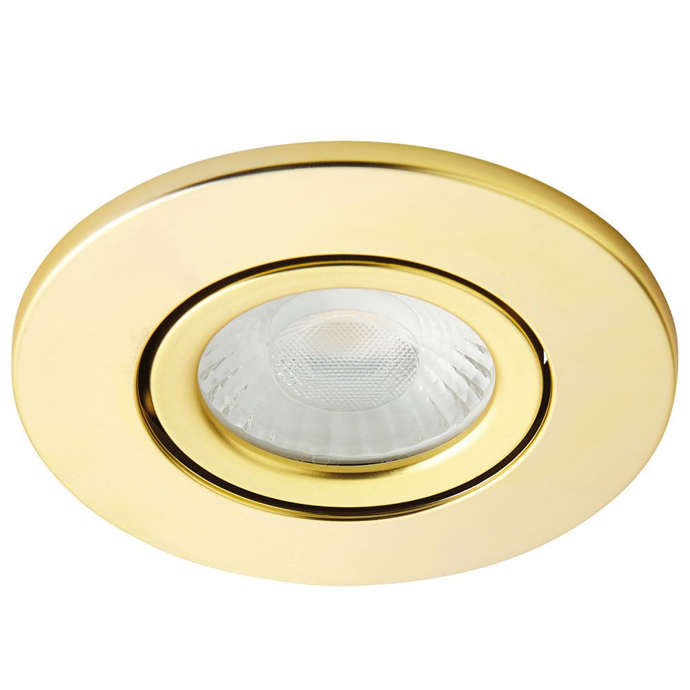 Image of Forum Como LED Fire Rated Dimmable Downlights 5W Tilt 4000K Satin Brass