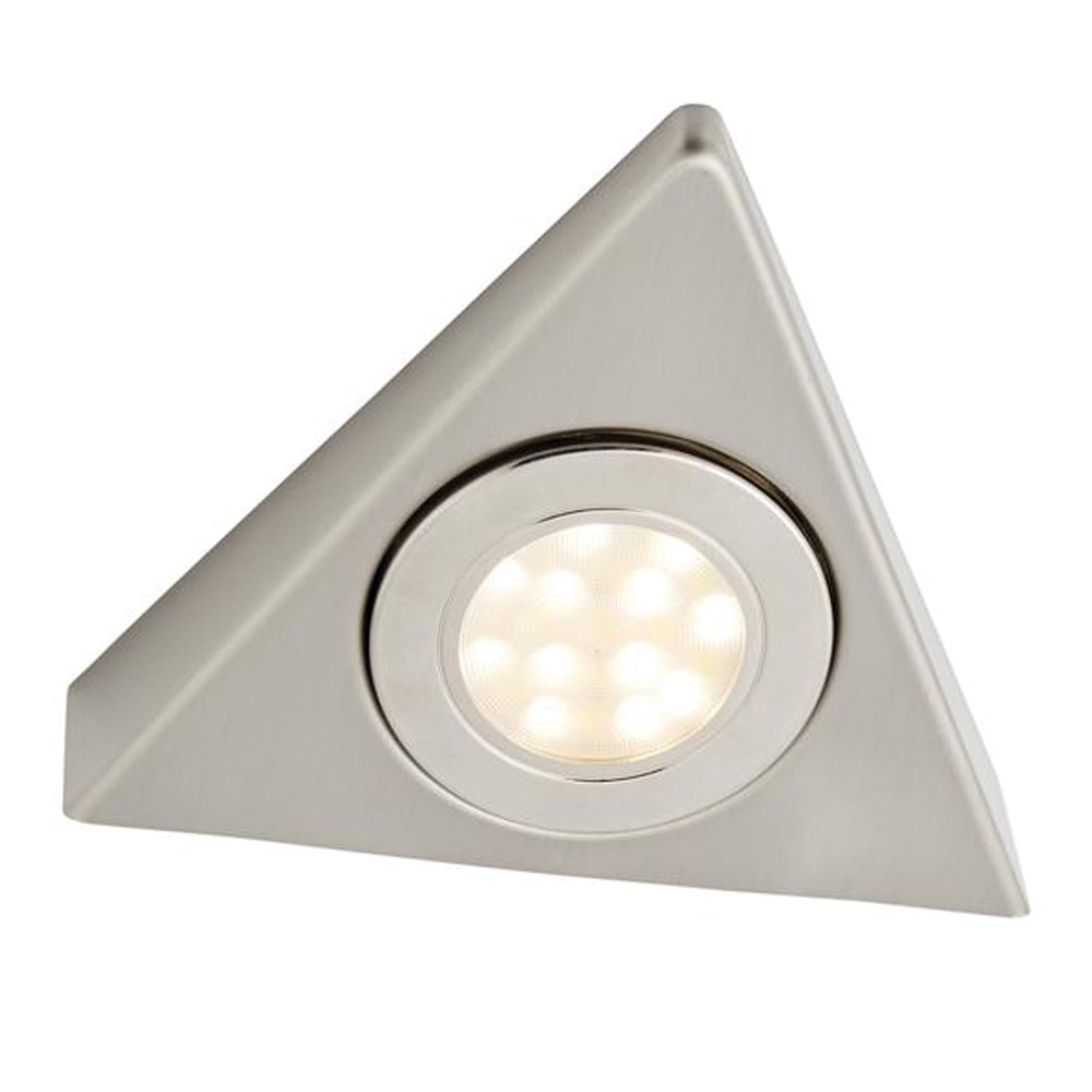 Image of Forum Culina Faro LED Triangle Under Cabinet Light 120lm 1.5W CCT Satin Nickel