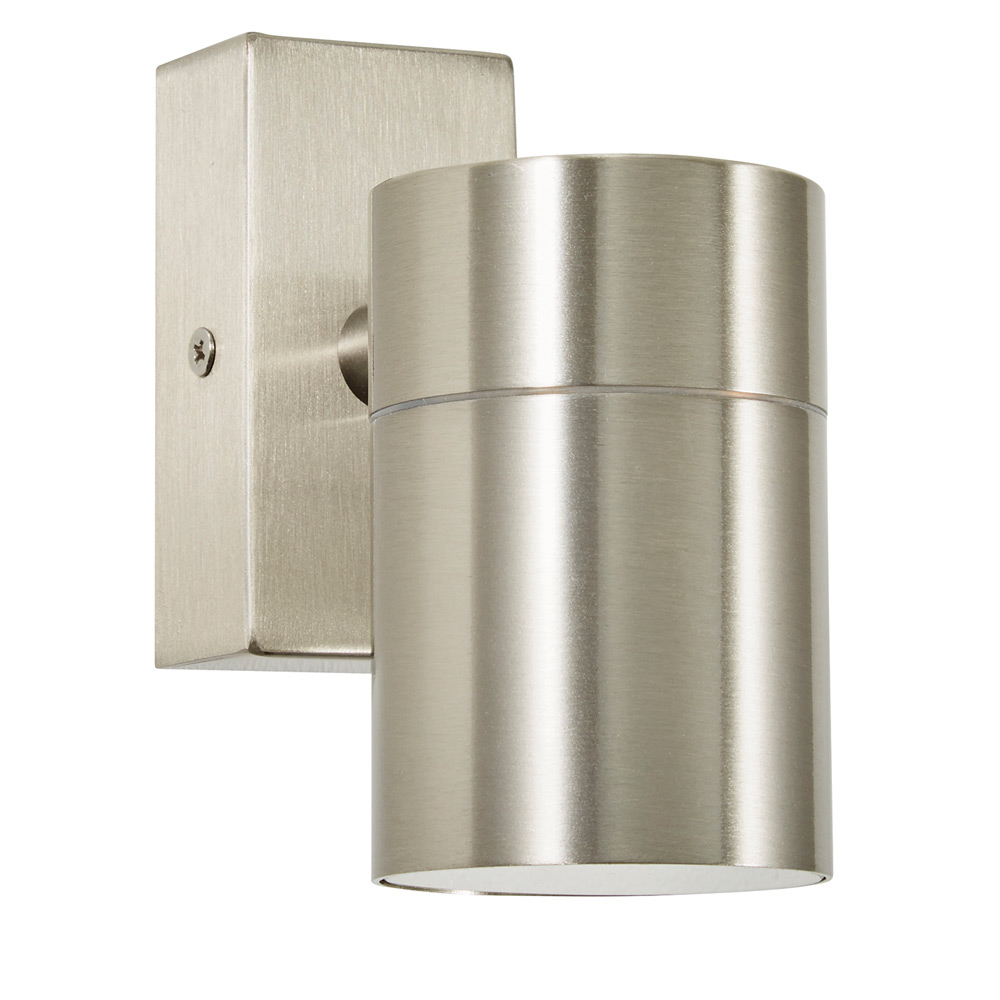 Image of Forum Zinc Leto Fixed Outdoor Up or Down Wall Light GU10 Spotlight Stainless Steel