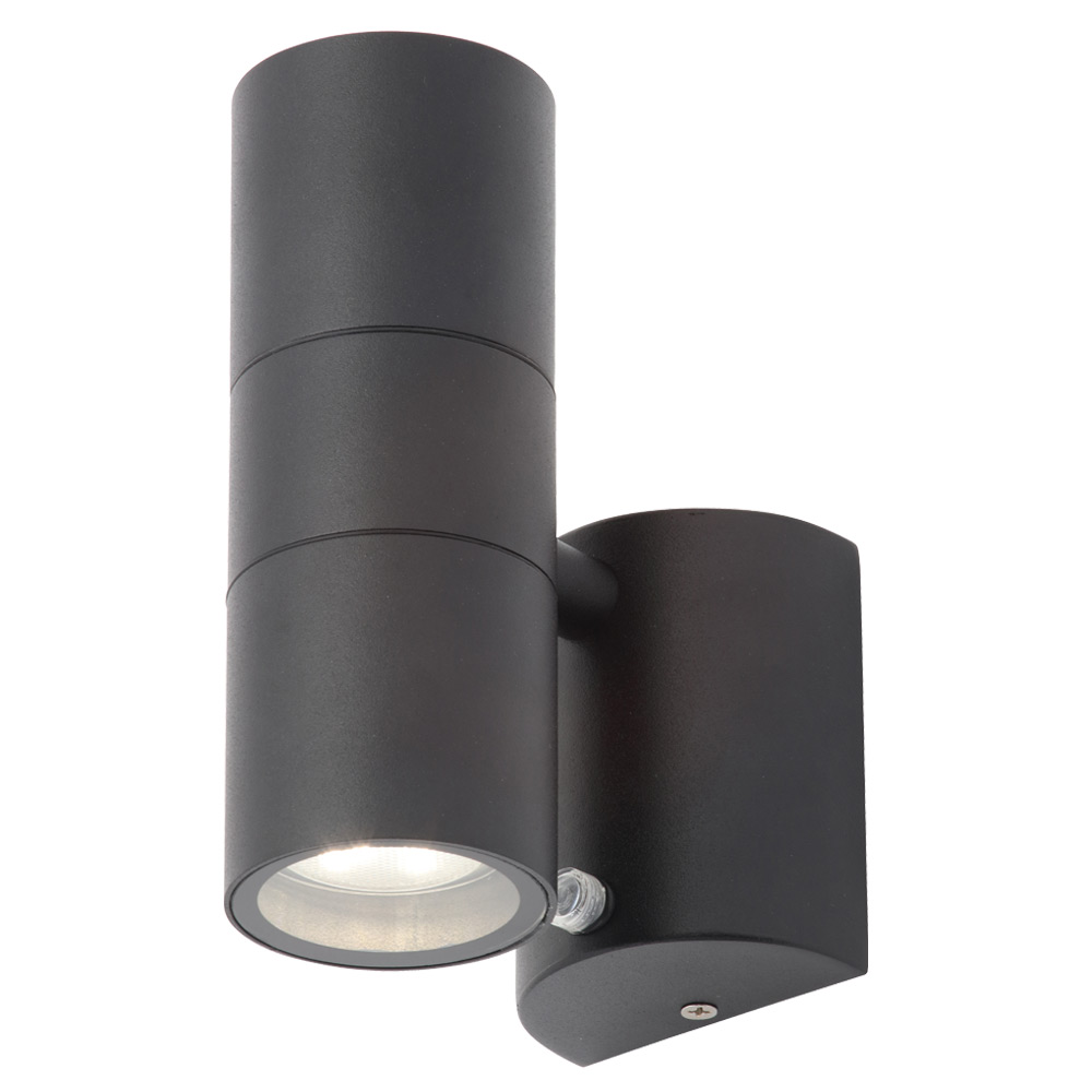 Image of Zinc Leto GU10 Photocell Up/Down Spotlight Wall Light Black
