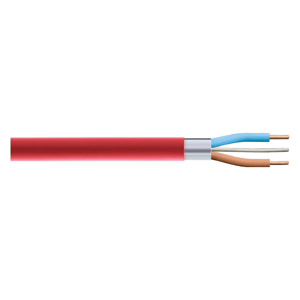 Image of Prysmian FP Plus 1.5mm 16.5A 2 Core & Earth Red Cable 100M Drum