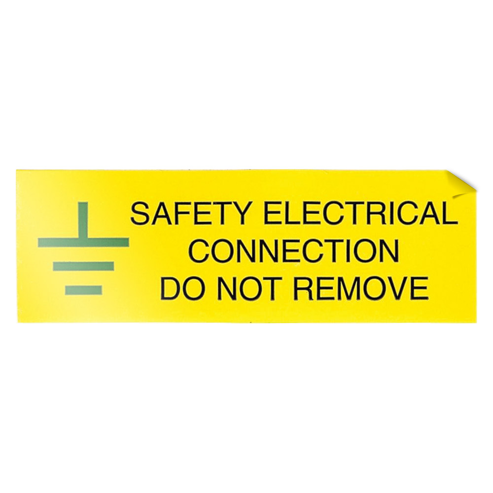 Image of Safety Electrical Connection Sticker Label 75 x 25mm Vinyl Pack of 10