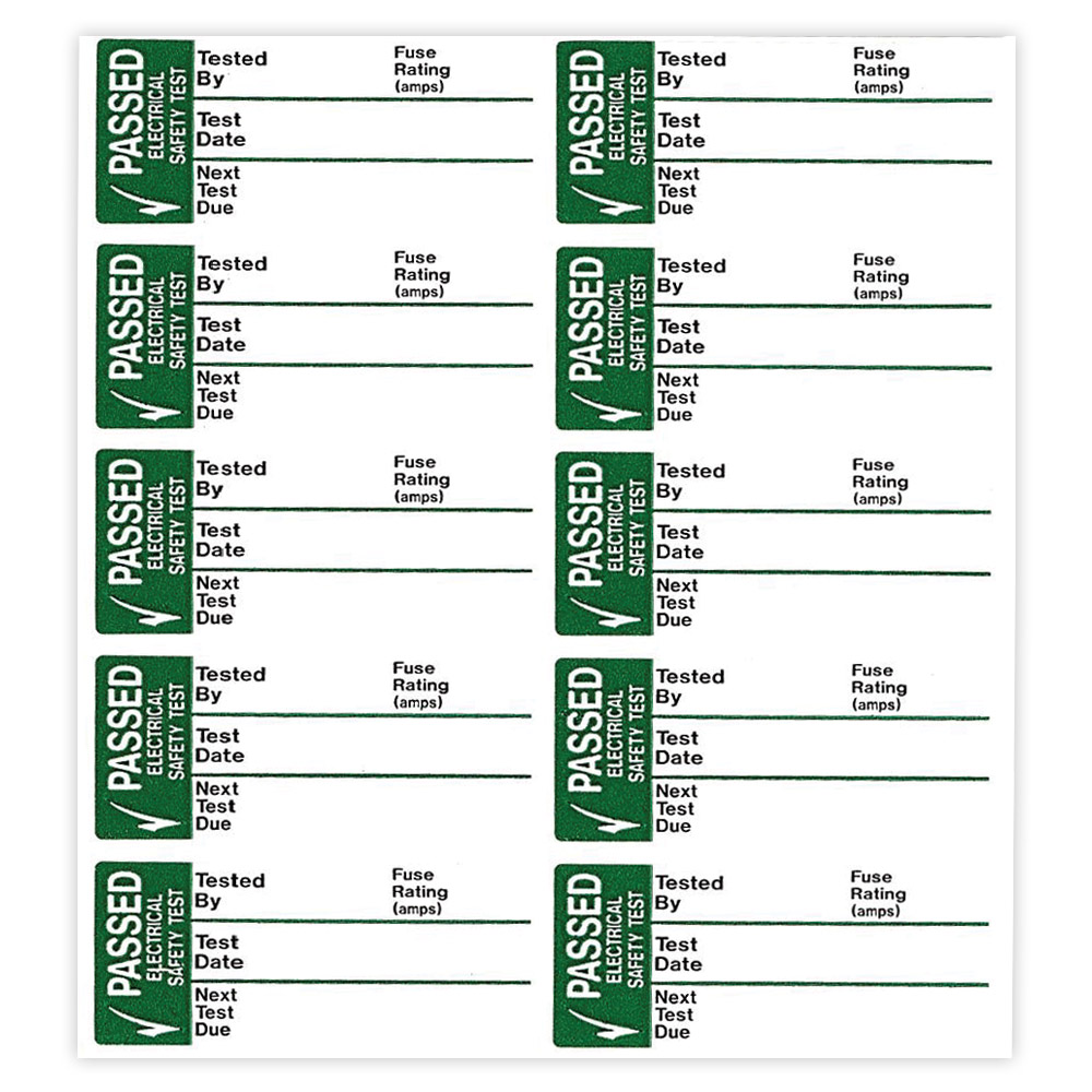 Image of PAT Pass Test Sticky Labels Small 35 x 15mm Vinyl Pack of 50