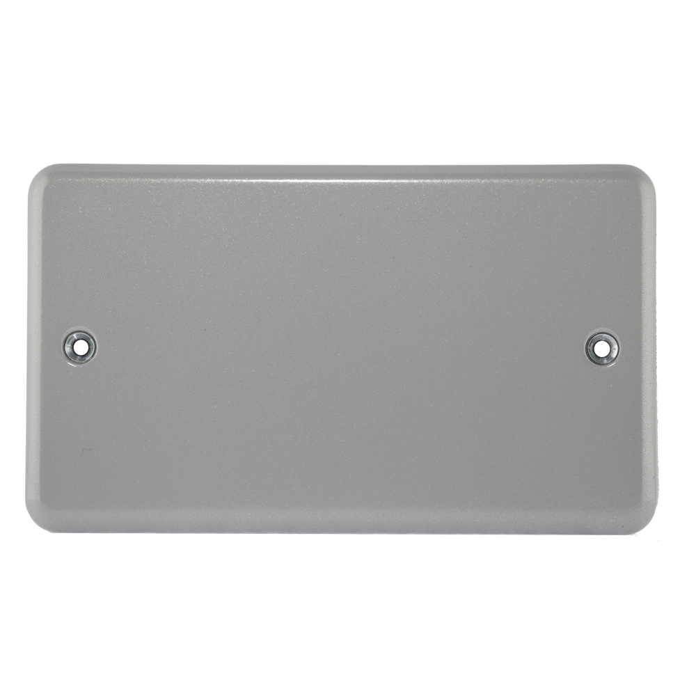 Image of MK Metalclad K3369ALM Blank Plate 2 Gang Metal Grey