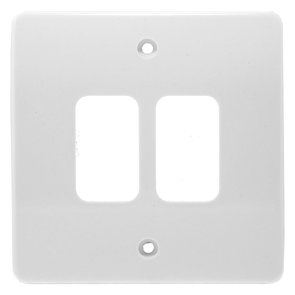 Image of MK Logic K3632WHI Grid Front Plate 2 Gang White