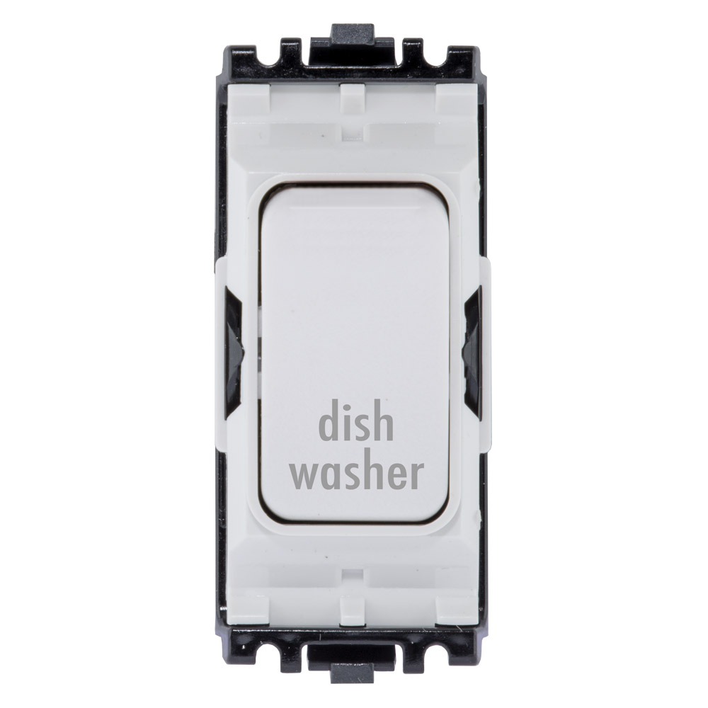 Image of MK Grid K4896DWWHI Grid Switch 20A 1W DP Engraved Dishwasher