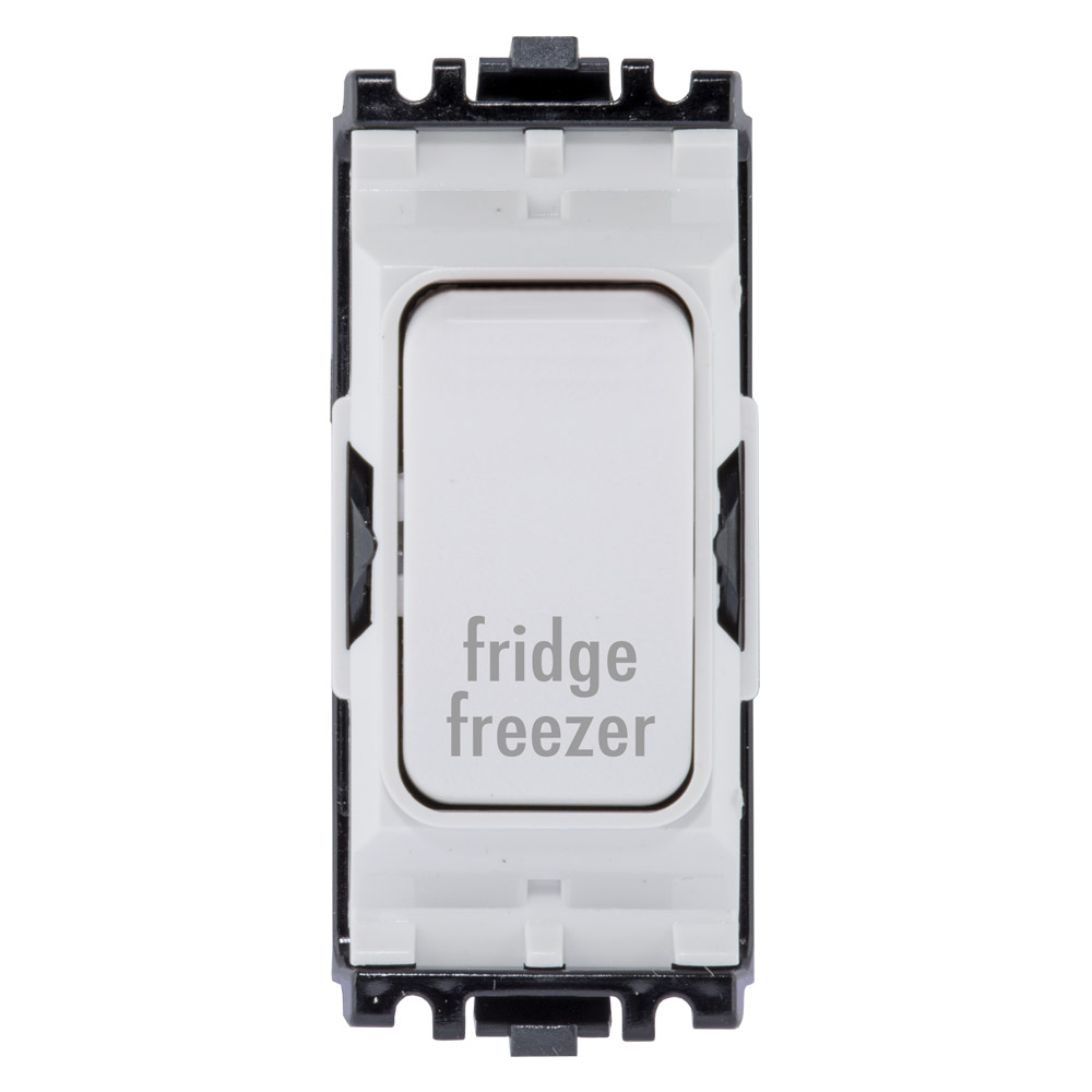 Image of MK Grid K4896FFWHI Grid Switch 20A 1W DP Engraved Fridge Freezer